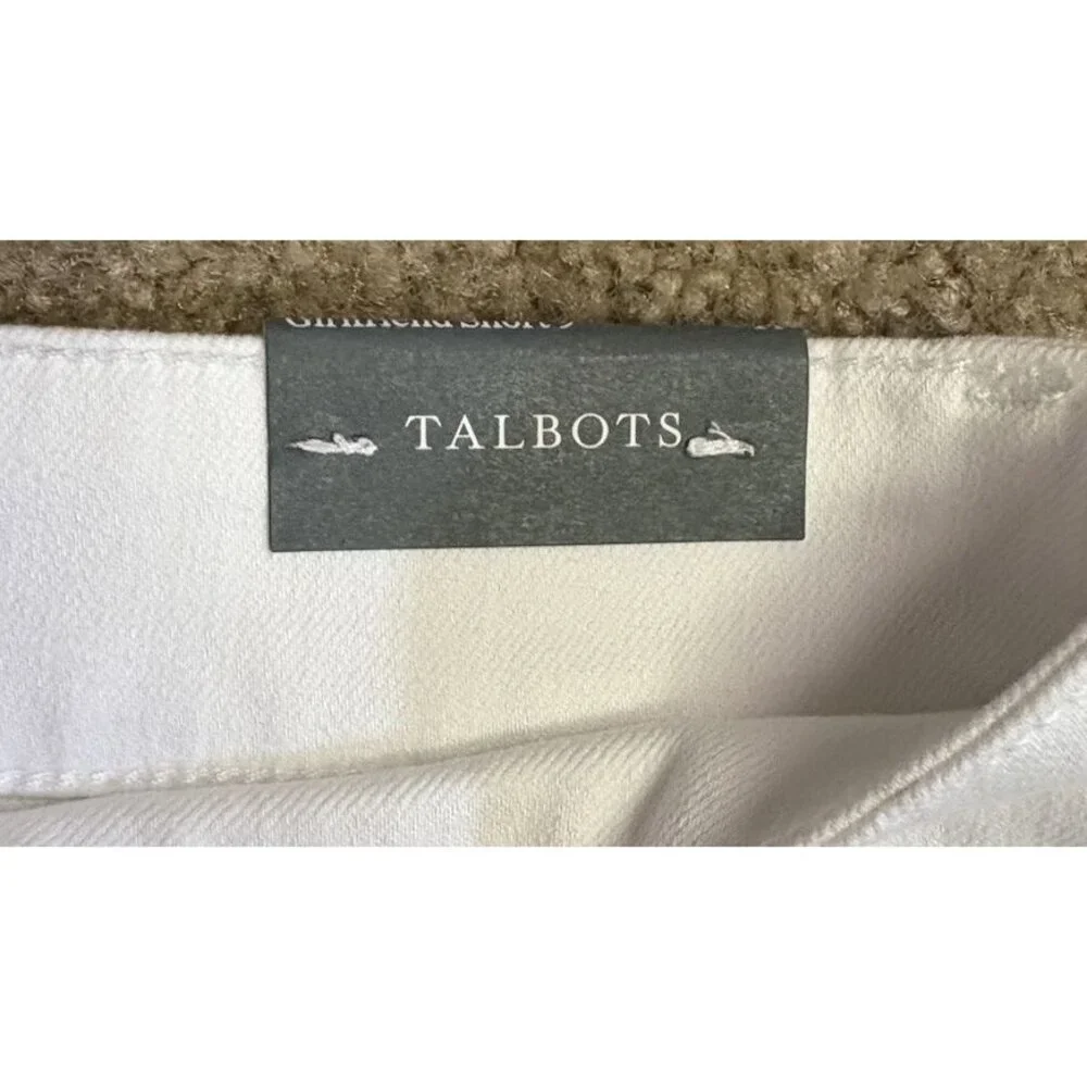 Talbots White Girlfriend Denim Shorts Size 14 Casual Preppy 9” Inseam NEW - Picture 4 of 5